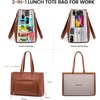 image:imageLOVEVOOK Laptop Tote Bag for Women 156 Inch Waterproof Leather Computer Bags Business Office Work Briefcase Black  Fits 156 Inch Laptop Waterproof Front Pocket Shoulder Strap Large Purse for Business Office Work BlackBrown 156 Inch With Lunch Compartment
