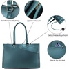 image:imageLOVEVOOK Laptop Tote Bag for Women 156 Inch Waterproof Leather Computer Bags Business Office Work Briefcase Black  Fits 156 Inch Laptop Waterproof Front Pocket Shoulder Strap Large Purse for Business Office Work BlackPearl Green 156 Inch