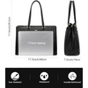 image:imageLOVEVOOK Laptop Tote Bag for Women 156 Inch Waterproof Leather Computer Bags Business Office Work Briefcase Black  Fits 156 Inch Laptop Waterproof Front Pocket Shoulder Strap Large Purse for Business Office Work BlackBlack