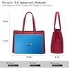 image:imageLOVEVOOK Laptop Tote Bag for Women 156 Inch Waterproof Leather Computer Bags Business Office Work Briefcase Black  Fits 156 Inch Laptop Waterproof Front Pocket Shoulder Strap Large Purse for Business Office Work BlackChristmas Red 156 Inch