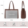 image:imageLOVEVOOK Laptop Tote Bag for Women 156 Inch Waterproof Leather Computer Bags Business Office Work Briefcase Black  Fits 156 Inch Laptop Waterproof Front Pocket Shoulder Strap Large Purse for Business Office Work BlackDark Brown 156 Inch