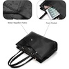 image:imageLOVEVOOK Laptop Tote Bag for Women 156 Inch Waterproof Leather Computer Bags Business Office Work Briefcase Black  Fits 156 Inch Laptop Waterproof Front Pocket Shoulder Strap Large Purse for Business Office Work BlackBlack 156 Inch