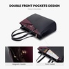 image:imageLOVEVOOK Laptop Tote Bag for Women 156 Inch Waterproof Leather Computer Bags Business Office Work Briefcase Black  Fits 156 Inch Laptop Waterproof Front Pocket Shoulder Strap Large Purse for Business Office Work BlackBlackPurple 156 Inch