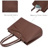 image:imageLOVEVOOK Laptop Tote Bag for Women 156 Inch Waterproof Leather Computer Bags Business Office Work Briefcase Black  Fits 156 Inch Laptop Waterproof Front Pocket Shoulder Strap Large Purse for Business Office Work BlackDark Brown 156 Inch