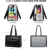 image:imageLOVEVOOK Laptop Tote Bag for Women 156 Inch Waterproof Leather Computer Bags Business Office Work Briefcase Black  Fits 156 Inch Laptop Waterproof Front Pocket Shoulder Strap Large Purse for Business Office Work BlackBlack 156 Inch With Lunch Compartment