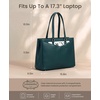 image:imageLOVEVOOK Laptop Tote Bag for Women 156 Inch Waterproof Leather Computer Bags Business Office Work Briefcase Black  Fits 156 Inch Laptop Waterproof Front Pocket Shoulder Strap Large Purse for Business Office Work BlackGreen