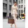 image:imageLOVEVOOK Laptop Tote Bag for Women 156 Inch Waterproof Leather Computer Bags Business Office Work Briefcase Black  Fits 156 Inch Laptop Waterproof Front Pocket Shoulder Strap Large Purse for Business Office Work BlackRed Brown