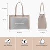 image:imageLOVEVOOK Laptop Tote Bag for Women 156 Inch Waterproof Leather Computer Bags Business Office Work Briefcase Black  Fits 156 Inch Laptop Waterproof Front Pocket Shoulder Strap Large Purse for Business Office Work BlackMilk Gray Purple 156 Inch