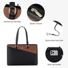 image:imageLOVEVOOK Laptop Tote Bag for Women 156 Inch Waterproof Leather Computer Bags Business Office Work Briefcase Black  Fits 156 Inch Laptop Waterproof Front Pocket Shoulder Strap Large Purse for Business Office Work BlackBlackBrown