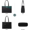 image:imageLOVEVOOK Laptop Tote Bag for Women 156 Inch Waterproof Leather Computer Bags Business Office Work Briefcase Black  Fits 156 Inch Laptop Waterproof Front Pocket Shoulder Strap Large Purse for Business Office Work BlackBlackGreen 156 Inch
