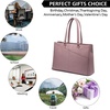image:imageLOVEVOOK Laptop Tote Bag for Women 156 Inch Waterproof Leather Computer Bags Business Office Work Briefcase Black  Fits 156 Inch Laptop Waterproof Front Pocket Shoulder Strap Large Purse for Business Office Work BlackLight Purple 156 Inch