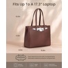 image:imageLOVEVOOK Laptop Tote Bag for Women 156 Inch Waterproof Leather Computer Bags Business Office Work Briefcase Black  Fits 156 Inch Laptop Waterproof Front Pocket Shoulder Strap Large Purse for Business Office Work BlackRed Brown