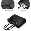 image:imageLOVEVOOK Laptop Tote Bag for Women 156 Inch Waterproof Leather Computer Bags Business Office Work Briefcase Black  Fits 156 Inch Laptop Waterproof Front Pocket Shoulder Strap Large Purse for Business Office Work BlackLeopard