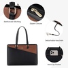 image:imageLOVEVOOK Laptop Tote Bag for Women 156 Inch Waterproof Leather Computer Bags Business Office Work Briefcase Black  Fits 156 Inch Laptop Waterproof Front Pocket Shoulder Strap Large Purse for Business Office Work BlackBlackBrown 156 Inch