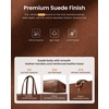image:imageLOVEVOOK Laptop Tote Bag for Women 156 Inch Waterproof Leather Computer Bags Business Office Work Briefcase Black  Fits 156 Inch Laptop Waterproof Front Pocket Shoulder Strap Large Purse for Business Office Work BlackSuede Brown