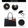 image:imageLOVEVOOK Laptop Tote Bag for Women 156 Inch Waterproof Leather Computer Bags Business Office Work Briefcase Black  Fits 156 Inch Laptop Waterproof Front Pocket Shoulder Strap Large Purse for Business Office Work BlackBlackbrownbeige