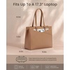 image:imageLOVEVOOK Laptop Tote Bag for Women 156 Inch Waterproof Leather Computer Bags Business Office Work Briefcase Black  Fits 156 Inch Laptop Waterproof Front Pocket Shoulder Strap Large Purse for Business Office Work BlackApricot