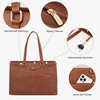 image:imageLOVEVOOK Laptop Tote Bag for Women 156 Inch Waterproof Leather Computer Bags Business Office Work Briefcase Black  Fits 156 Inch Laptop Waterproof Front Pocket Shoulder Strap Large Purse for Business Office Work BlackDark Vintage Brown 156 Inch