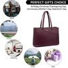 image:imageLOVEVOOK Laptop Tote Bag for Women 156 Inch Waterproof Leather Computer Bags Business Office Work Briefcase Black  Fits 156 Inch Laptop Waterproof Front Pocket Shoulder Strap Large Purse for Business Office Work BlackPurple