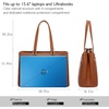 image:imageLOVEVOOK Laptop Tote Bag for Women 156 Inch Waterproof Leather Computer Bags Business Office Work Briefcase Black  Fits 156 Inch Laptop Waterproof Front Pocket Shoulder Strap Large Purse for Business Office Work BlackSuede Brown