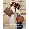 image:imageLOVEVOOK Laptop Tote Bag for Women 156 Inch Waterproof Leather Computer Bags Business Office Work Briefcase Black  Fits 156 Inch Laptop Waterproof Front Pocket Shoulder Strap Large Purse for Business Office Work BlackRed Brown