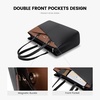 image:imageLOVEVOOK Laptop Tote Bag for Women 156 Inch Waterproof Leather Computer Bags Business Office Work Briefcase Black  Fits 156 Inch Laptop Waterproof Front Pocket Shoulder Strap Large Purse for Business Office Work BlackBlackBrown