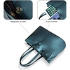 image:imageLOVEVOOK Laptop Tote Bag for Women 156 Inch Waterproof Leather Computer Bags Business Office Work Briefcase Black  Fits 156 Inch Laptop Waterproof Front Pocket Shoulder Strap Large Purse for Business Office Work BlackPearl Green 156 Inch