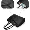 image:imageLOVEVOOK Laptop Tote Bag for Women 156 Inch Waterproof Leather Computer Bags Business Office Work Briefcase Black  Fits 156 Inch Laptop Waterproof Front Pocket Shoulder Strap Large Purse for Business Office Work BlackBlack
