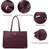 image:imageLOVEVOOK Laptop Tote Bag for Women 156 Inch Waterproof Leather Computer Bags Business Office Work Briefcase Black  Fits 156 Inch Laptop Waterproof Front Pocket Shoulder Strap Large Purse for Business Office Work BlackPurple