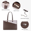 image:imageLOVEVOOK Laptop Tote Bag for Women 156 Inch Waterproof Leather Computer Bags Business Office Work Briefcase Black  Fits 156 Inch Laptop Waterproof Front Pocket Shoulder Strap Large Purse for Business Office Work BlackCoffeeBeige 156 Inch