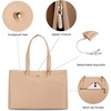 image:imageLOVEVOOK Laptop Tote Bag for Women 156 Inch Waterproof Leather Computer Bags Business Office Work Briefcase Black  Fits 156 Inch Laptop Waterproof Front Pocket Shoulder Strap Large Purse for Business Office Work BlackLight Khaki 156 Inch