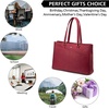 image:imageLOVEVOOK Laptop Tote Bag for Women 156 Inch Waterproof Leather Computer Bags Business Office Work Briefcase Black  Fits 156 Inch Laptop Waterproof Front Pocket Shoulder Strap Large Purse for Business Office Work BlackChristmas Red 156 Inch