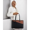 image:imageLOVEVOOK Laptop Tote Bag for Women 156 Inch Waterproof Leather Computer Bags Business Office Work Briefcase Black  Fits 156 Inch Laptop Waterproof Front Pocket Shoulder Strap Large Purse for Business Office Work BlackBlackBrown 156 Inch