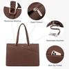 image:imageLOVEVOOK Laptop Tote Bag for Women 156 Inch Waterproof Leather Computer Bags Business Office Work Briefcase Black  Fits 156 Inch Laptop Waterproof Front Pocket Shoulder Strap Large Purse for Business Office Work BlackDark Brown 156 Inch