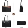 image:imageLOVEVOOK Laptop Tote Bag for Women 156 Inch Waterproof Leather Computer Bags Business Office Work Briefcase Black  Fits 156 Inch Laptop Waterproof Front Pocket Shoulder Strap Large Purse for Business Office Work BlackBlackCoffeeLight Brown