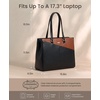 image:imageLOVEVOOK Laptop Tote Bag for Women 156 Inch Waterproof Leather Computer Bags Business Office Work Briefcase Black  Fits 156 Inch Laptop Waterproof Front Pocket Shoulder Strap Large Purse for Business Office Work BlackBlackBrown