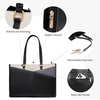 image:imageLOVEVOOK Laptop Tote Bag for Women 156 Inch Waterproof Leather Computer Bags Business Office Work Briefcase Black  Fits 156 Inch Laptop Waterproof Front Pocket Shoulder Strap Large Purse for Business Office Work BlackBlackGrayWhite 156 Inch