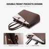 image:imageLOVEVOOK Laptop Tote Bag for Women 156 Inch Waterproof Leather Computer Bags Business Office Work Briefcase Black  Fits 156 Inch Laptop Waterproof Front Pocket Shoulder Strap Large Purse for Business Office Work BlackCoffeeBeige 156 Inch