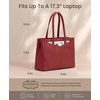 image:imageLOVEVOOK Laptop Tote Bag for Women 156 Inch Waterproof Leather Computer Bags Business Office Work Briefcase Black  Fits 156 Inch Laptop Waterproof Front Pocket Shoulder Strap Large Purse for Business Office Work BlackChristmas Red