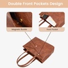 image:imageLOVEVOOK Laptop Tote Bag for Women 156 Inch Waterproof Leather Computer Bags Business Office Work Briefcase Black  Fits 156 Inch Laptop Waterproof Front Pocket Shoulder Strap Large Purse for Business Office Work BlackVintage Brown 156 Inch