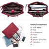 image:imageLOVEVOOK Laptop Tote Bag for Women 156 Inch Waterproof Leather Computer Bags Business Office Work Briefcase Black  Fits 156 Inch Laptop Waterproof Front Pocket Shoulder Strap Large Purse for Business Office Work BlackChristmas Red