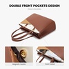 image:imageLOVEVOOK Laptop Tote Bag for Women 156 Inch Waterproof Leather Computer Bags Business Office Work Briefcase Black  Fits 156 Inch Laptop Waterproof Front Pocket Shoulder Strap Large Purse for Business Office Work BlackBrownApricotBeige 156 Inch