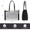 image:imageLOVEVOOK Laptop Tote Bag for Women 156 Inch Waterproof Leather Computer Bags Business Office Work Briefcase Black  Fits 156 Inch Laptop Waterproof Front Pocket Shoulder Strap Large Purse for Business Office Work BlackBlackGrayWhite 156 Inch