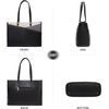 image:imageLOVEVOOK Laptop Tote Bag for Women 156 Inch Waterproof Leather Computer Bags Business Office Work Briefcase Black  Fits 156 Inch Laptop Waterproof Front Pocket Shoulder Strap Large Purse for Business Office Work BlackBlackGrayWhite 156 Inch
