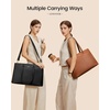 image:imageLOVEVOOK Laptop Tote Bag for Women 156 Inch Waterproof Leather Computer Bags Business Office Work Briefcase Black  Fits 156 Inch Laptop Waterproof Front Pocket Shoulder Strap Large Purse for Business Office Work BlackBrown