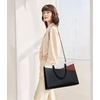 image:imageLOVEVOOK Laptop Tote Bag for Women 156 Inch Waterproof Leather Computer Bags Business Office Work Briefcase Black  Fits 156 Inch Laptop Waterproof Front Pocket Shoulder Strap Large Purse for Business Office Work BlackBlackbrownbeige