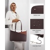 image:imageLOVEVOOK Laptop Tote Bag for Women 156 Inch Waterproof Leather Computer Bags Business Office Work Briefcase Black  Fits 156 Inch Laptop Waterproof Front Pocket Shoulder Strap Large Purse for Business Office Work BlackCoffeeBrownBeige 156 Inch