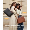 image:imageLOVEVOOK Laptop Tote Bag for Women 156 Inch Waterproof Leather Computer Bags Business Office Work Briefcase Black  Fits 156 Inch Laptop Waterproof Front Pocket Shoulder Strap Large Purse for Business Office Work BlackBlackCoffeeLight Brown