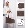image:imageLOVEVOOK Laptop Tote Bag for Women 156 Inch Waterproof Leather Computer Bags Business Office Work Briefcase Black  Fits 156 Inch Laptop Waterproof Front Pocket Shoulder Strap Large Purse for Business Office Work BlackCoffeeBeige 156 Inch