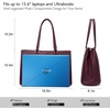image:imageLOVEVOOK Laptop Tote Bag for Women 156 Inch Waterproof Leather Computer Bags Business Office Work Briefcase Black  Fits 156 Inch Laptop Waterproof Front Pocket Shoulder Strap Large Purse for Business Office Work BlackPurple